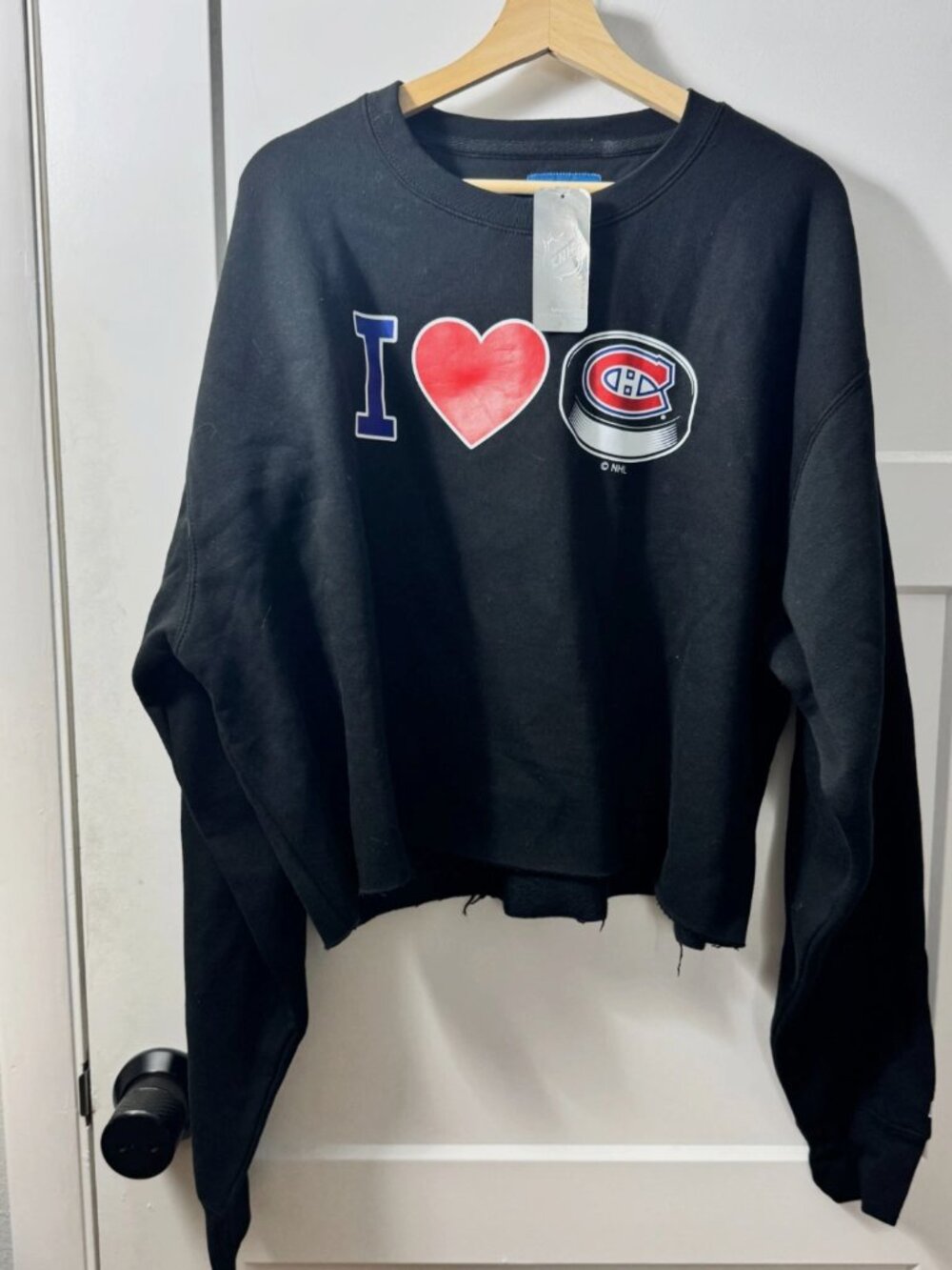 NWT Blue 84 NHL XL I Love Canadiens Hockey Montreal Sweater